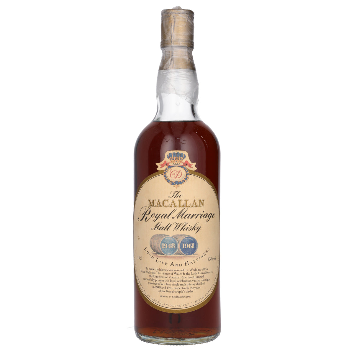 Macallan Royal Marriage - 1981 - Wooden Box - Prince Charles and Lady Diana 75cl